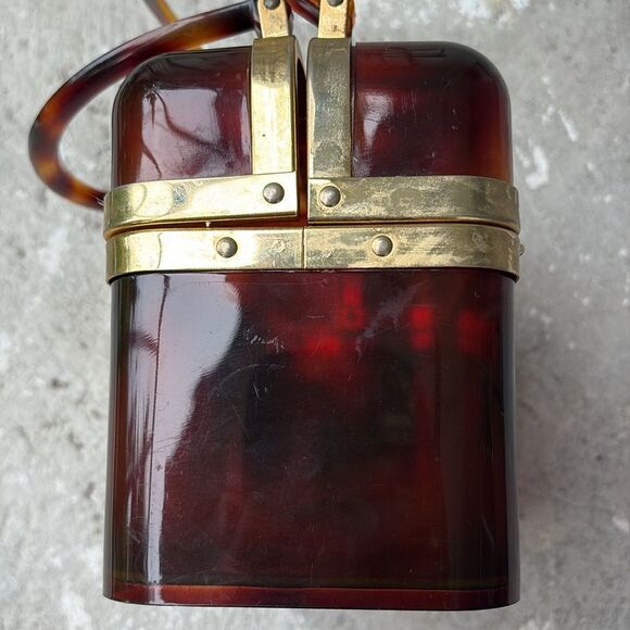 Vintage 1970s faux tortoiseshell bag - Picture 4 of 11